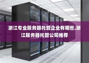 浙江专业服务器托管企业有哪些,浙江服务器托管公司推荐