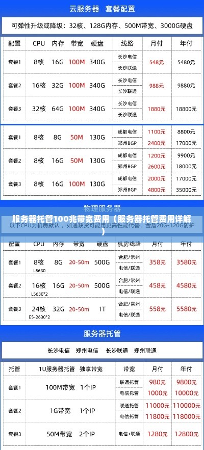 服务器托管100兆带宽费用（服务器托管费用详解）