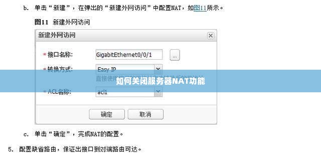 如何关闭服务器NAT功能