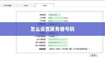 怎么设置服务器号码