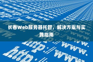 长春Web服务器托管，解决方案与实践指南