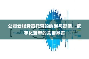 公司云服务器托管的崛起与影响，数字化转型的关键基石