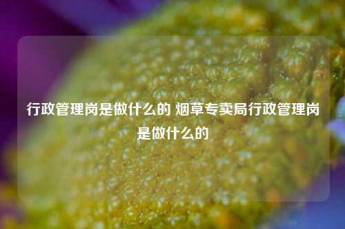 行政管理岗是做什么的 烟草专卖局行政管理岗是做什么的